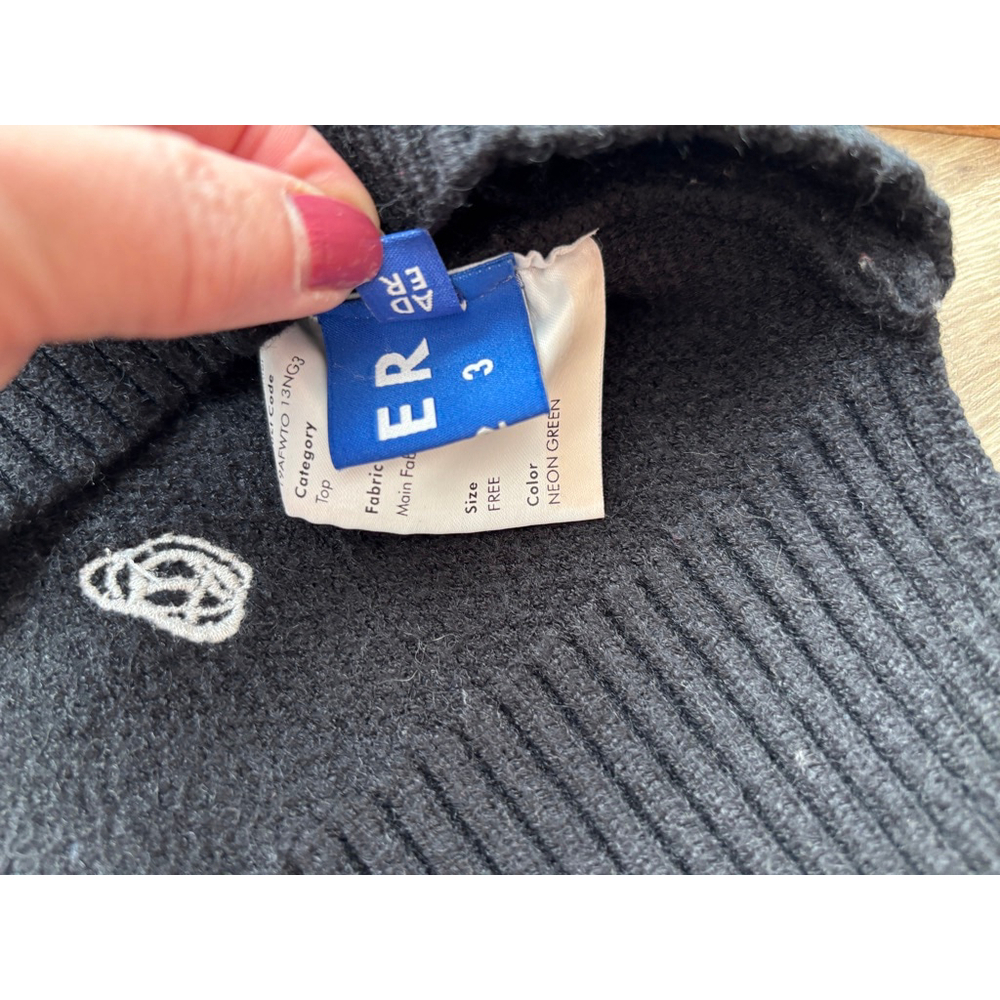 Ader Error Black White Toty Cardigan Cotton Size 3 Medium - Picture 9 of 12